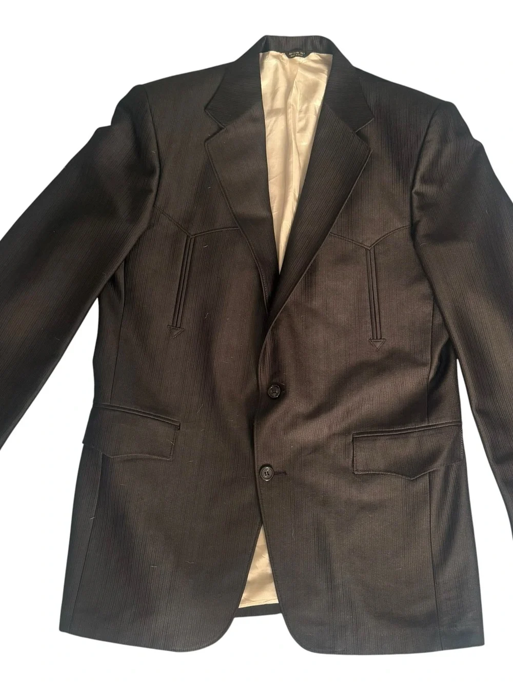 Vintage Pagano West 2 Piece Suit Shiny Textured Power Suit 80s 90s 36/L Western